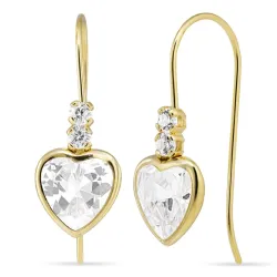 hart oorbellen in 9 karaat goud met zirkoon - Gold Collection