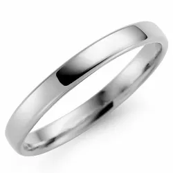 glad  3 mm trouwring in 14 karaat witgoud