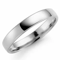 glanzend 4 mm trouwring in 14 karaat witgoud