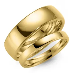 6 en 3 mm trouwringen in 9 karaat goud - set