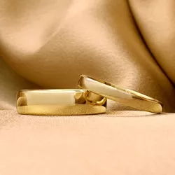 6 en 3 mm trouwringen in 9 karaat goud - set