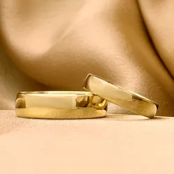 6 en 4 mm trouwringen in 9 karaat goud - set