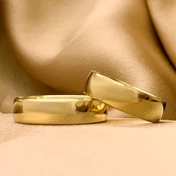 Brede 6 mm trouwringen in 9 karaat goud - set
