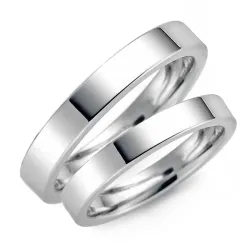 3 mm trouwringen in 9 karaat witgoud - set