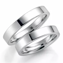 4 mm trouwringen in 9 karaat witgoud - set