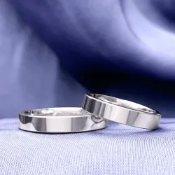 4 mm trouwringen in 9 karaat witgoud - set