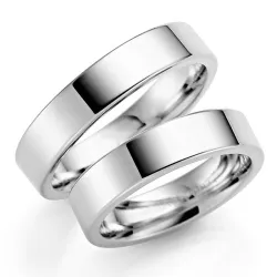 5 mm trouwringen in 9 karaat witgoud - set