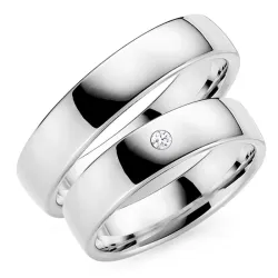 5 mm diamant trouwringen in 9 karaat witgoud - set