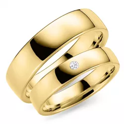 5 mm diamant trouwringen in 14 karaat goud - set