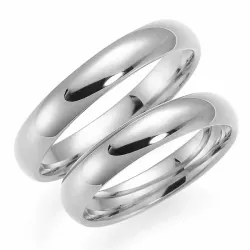 4 mm trouwringen in 14 karaat witgoud - set