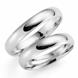 4 mm trouwringen in 14 karaat witgoud - set