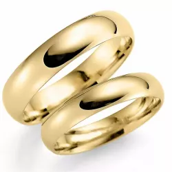 5 en 4 mm trouwringen in 9 karaat goud - set