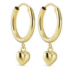 hart oorbellen in 9 karaat goud - Gold Collection