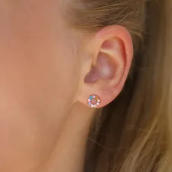 multikleurige oorbellen in 9 karaat goud met zirkoon - Gold Collection