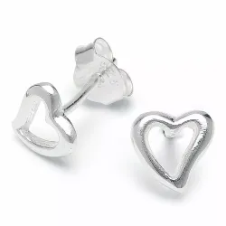 hart oorsteker in zilver