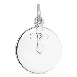 rond kruis hanger in zilver