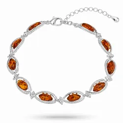 elegant barnsteen armband in zilver