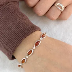 elegant barnsteen armband in zilver