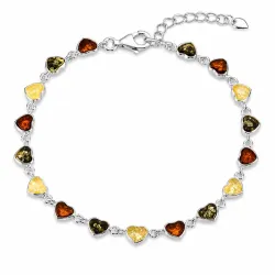 hart barnsteen armband in zilver
