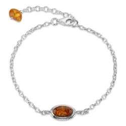 barnsteen armband in zilver