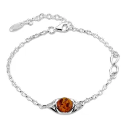barnsteen armband in zilver