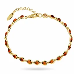 cognac geverfd barnsteen armband in verguld sterlingzilver