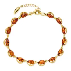 elegant barnsteen armband in verguld sterlingzilver