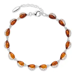 elegant barnsteen armband in zilver