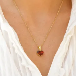 hart barnsteen hanger in verguld sterlingzilver