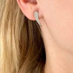18 mm zirkoon oorsteker in verguld sterlingzilver