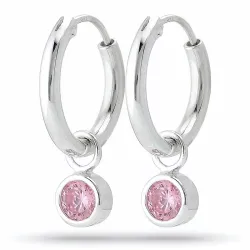 14,5 mm pink creool in zilver