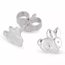 Klein konijn oorbellen in gerodineerd zilver