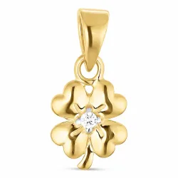 klavertje vier hanger in verguld sterlingzilver