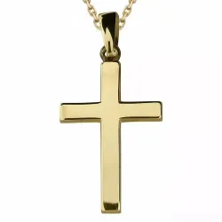 kruis ketting in verguld sterlingzilver met hanger in 8 karaat goud - Amoré