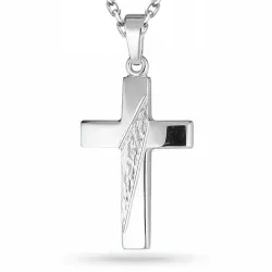 kruis ketting in zilver met hanger in zilver
