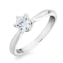 zirkoon solitaire ring in zilver