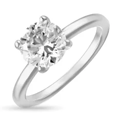 zirkoon solitaire ring in zilver