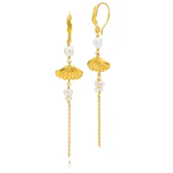 Sistie Darya parel oorbellen in verguld sterlingzilver