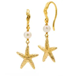 Sistie Selina zeester oorbellen in verguld sterlingzilver