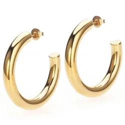 Sistie2ND Aura Large halfcreool in verguld staal