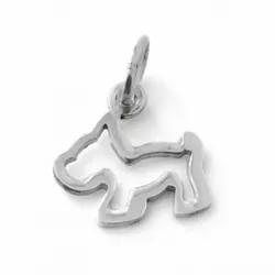 Klein honden hanger in zilver