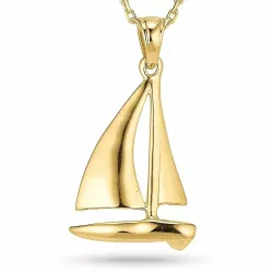 zeilschip hanger in verguld sterlingzilver