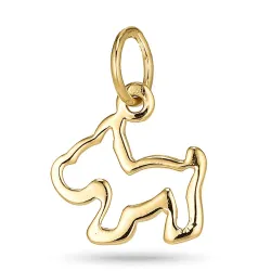 honden hanger in verguld sterlingzilver