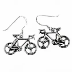 fiets oorbellen in zilver