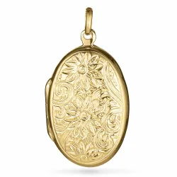 21 x 35 mm medaillon hanger in verguld sterlingzilver