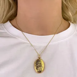 21 x 35 mm medaillon hanger in verguld sterlingzilver