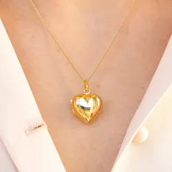 17 mm hart medaillon in verguld sterlingzilver