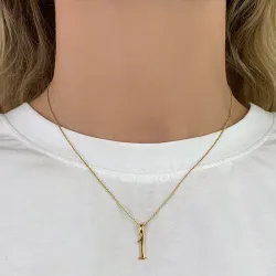 het getal 1 hanger in verguld sterlingzilver