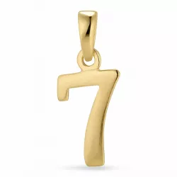 het getal 7 hanger in verguld sterlingzilver