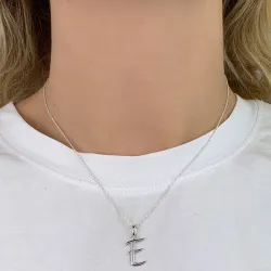 letter e hanger in zilver - My Letter